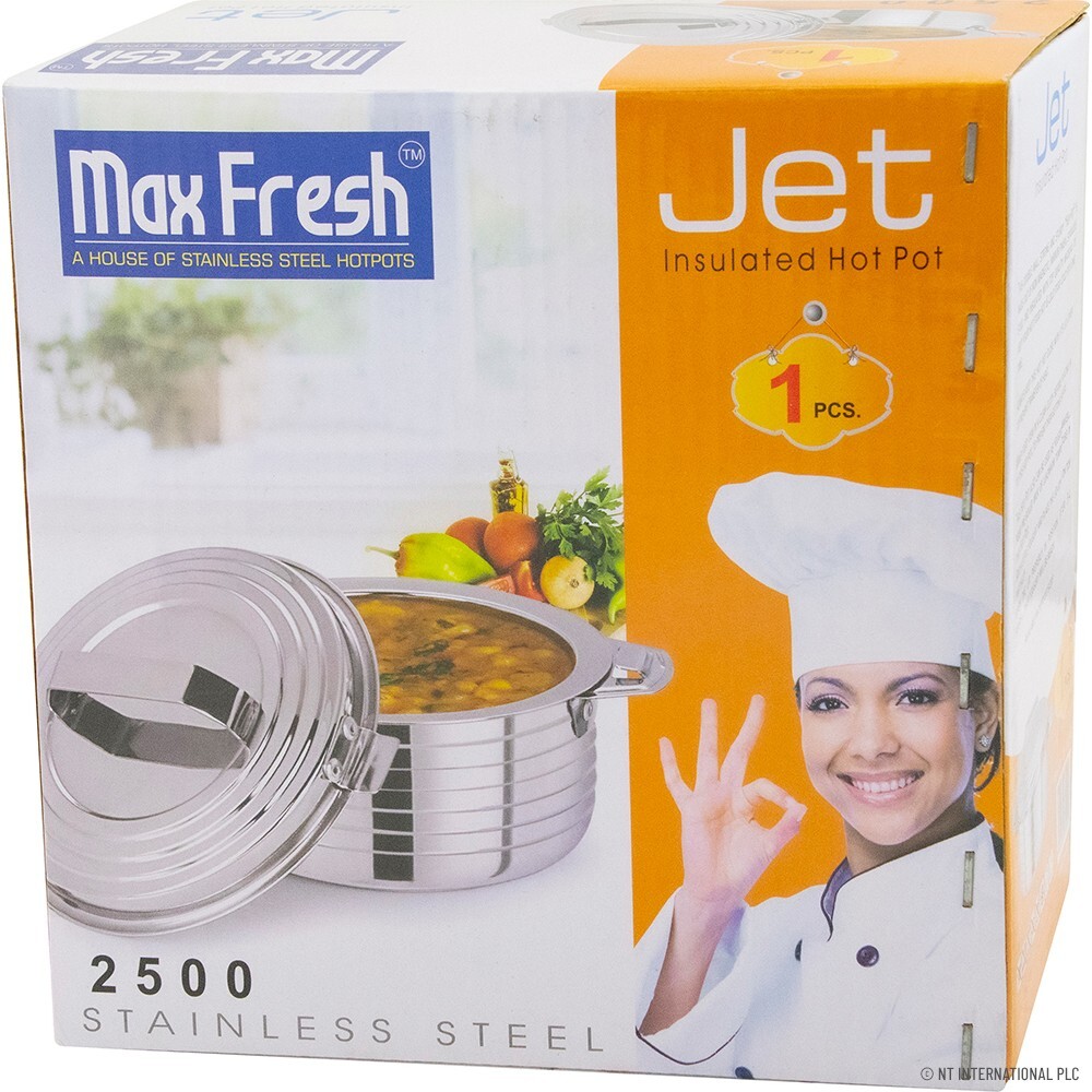 Max fresh steel pot (3500)ml made in INDIA