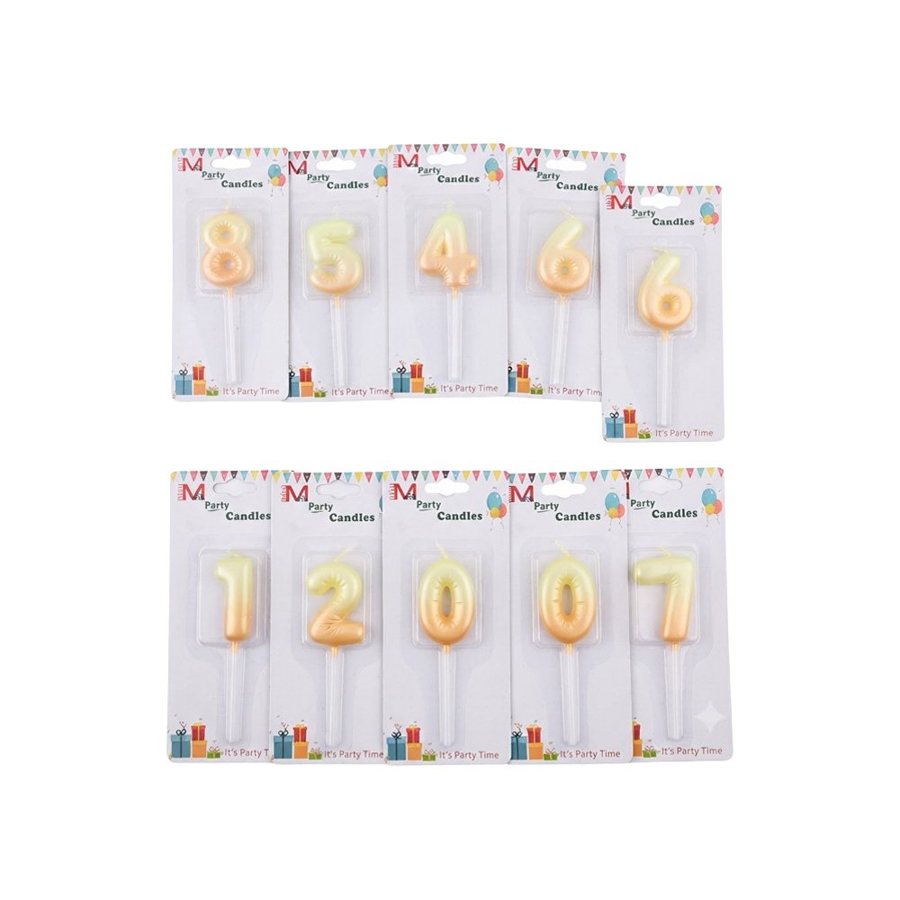 Number Wax Candle - Sunset Gradient