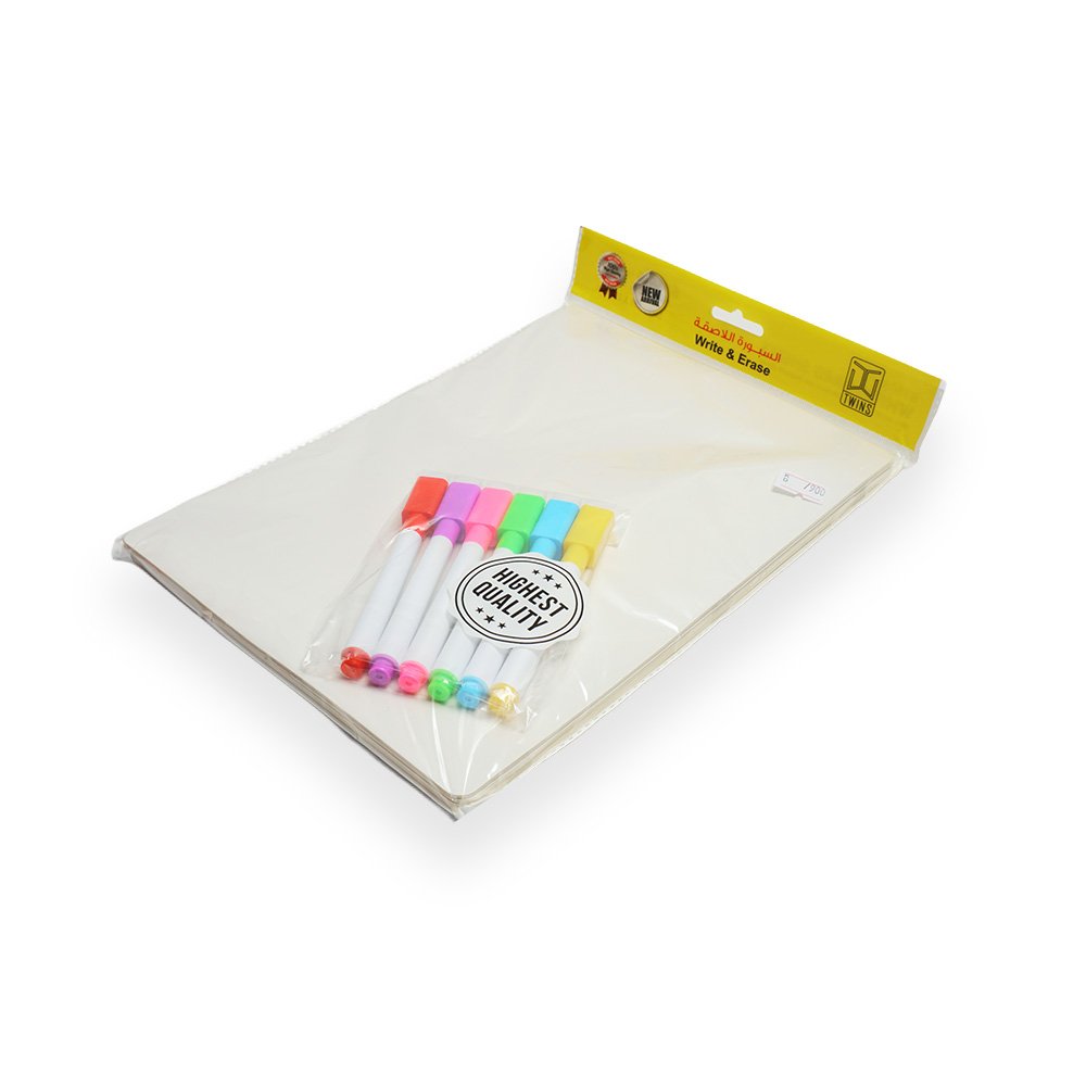 Write and Erase Marker Set With Board 6 pieces