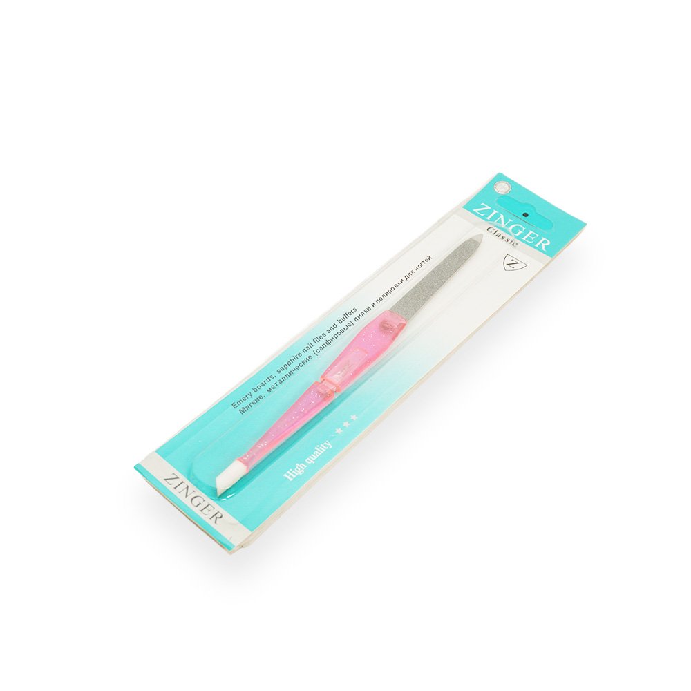 Zinger Classic Sapphire Nail File with Cuticle Pusher