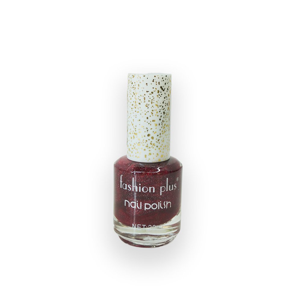 Fashion Plus Glittery Burgundy Red Nail Polish 20ml
