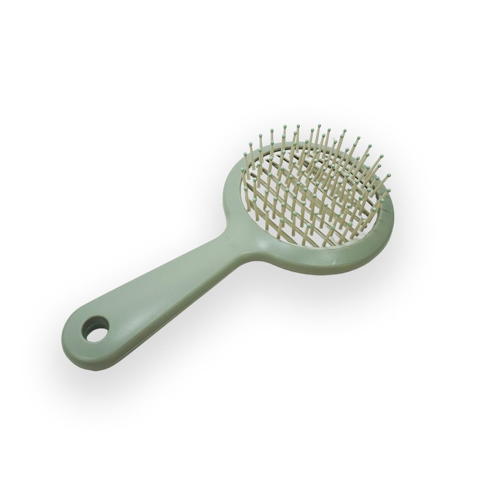 Round Vented Paddle Hairbrush with Flexible Bristles