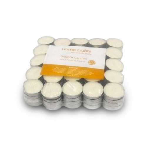 Home Lightes Unscented Tealights Candles 100 pcs