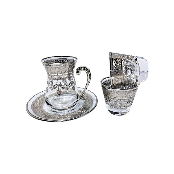 Glass Qahwa and Tea Cup Set- 18pcs