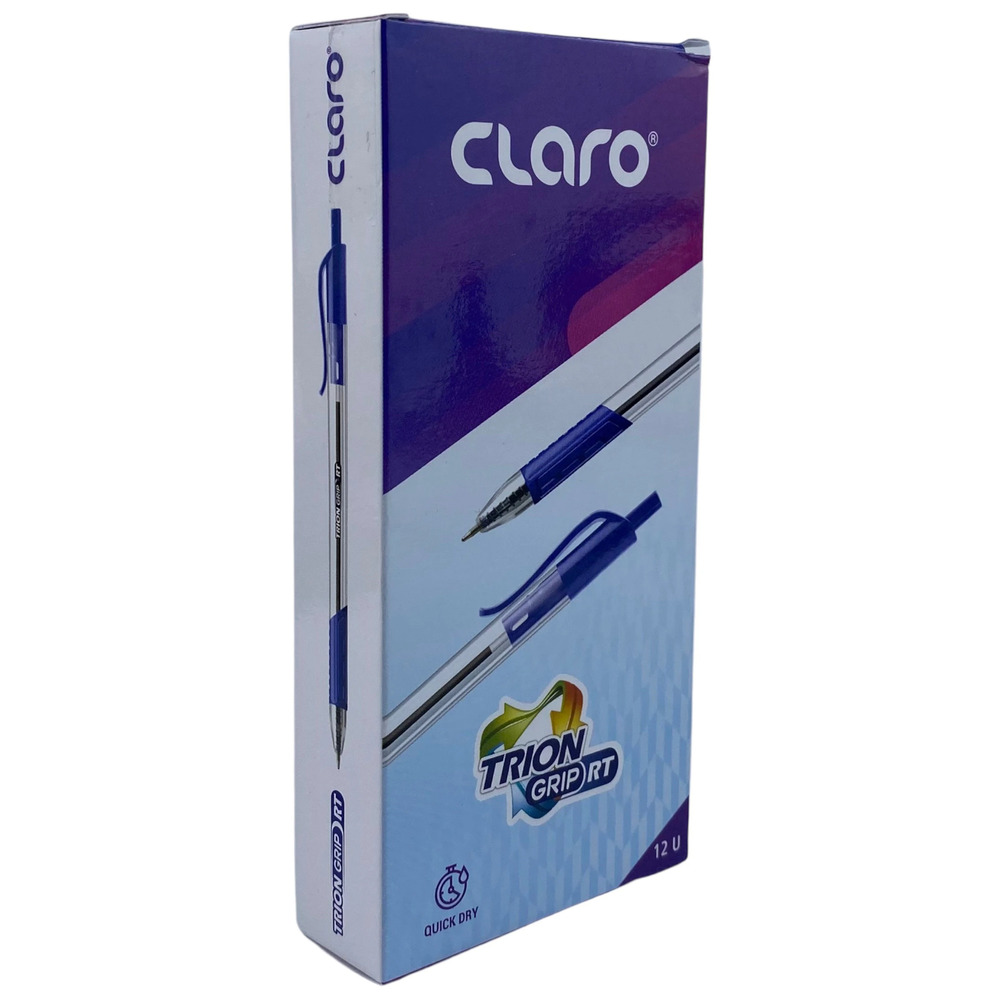 Claro Trion Grip Ball Pen  10 Blue Pens 1Mm