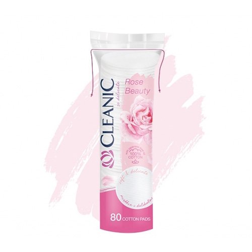Cleanic Rose Beauty Cotton Pad- 80 Pieces