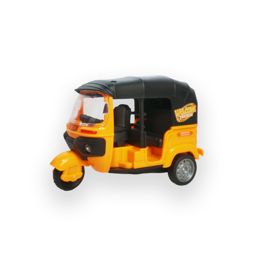 Plastic Tuk Tuk Pull Back Toy Vehicle