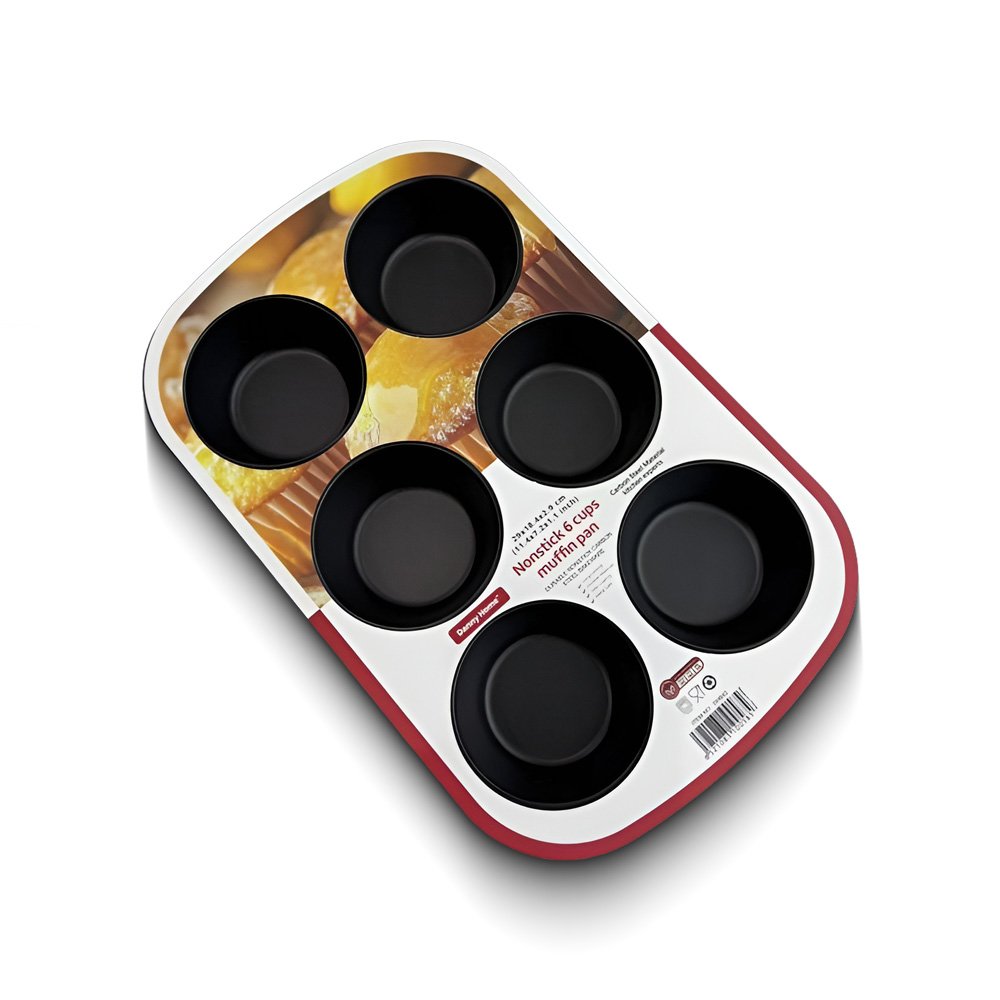 "Danny Home Nonstick Muffin Pan- 6 Cup, 26.5x18.5x3cm"