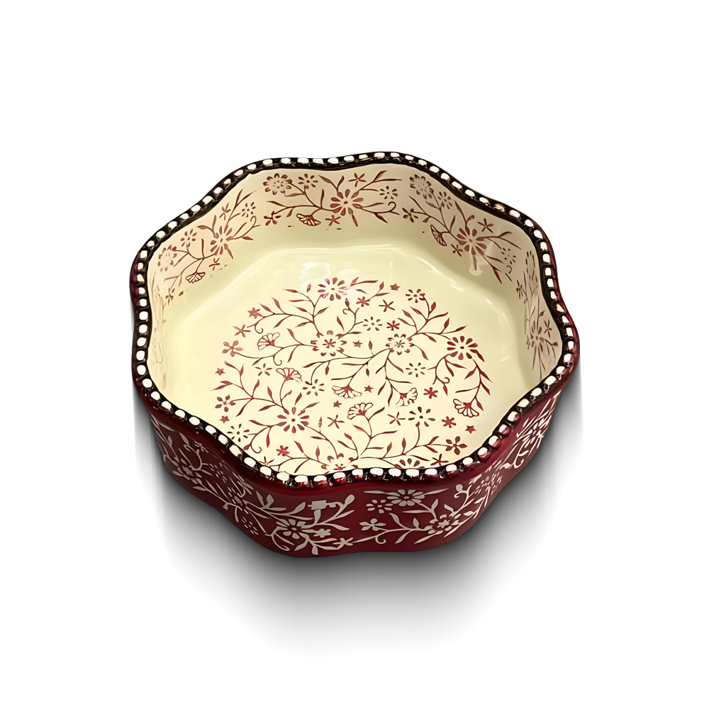 "Danny Home Floral Porcelain Baking Dish- 15.2x15.2x4.5cm, 6 Inches"