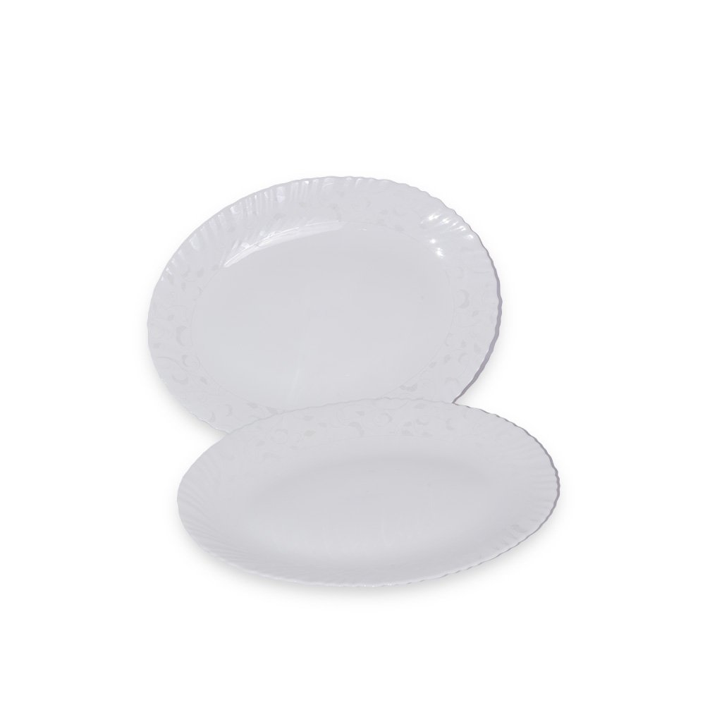 "Danny Home Opal Glass Serving Plate, 34x26Cm, 2 Pieces"