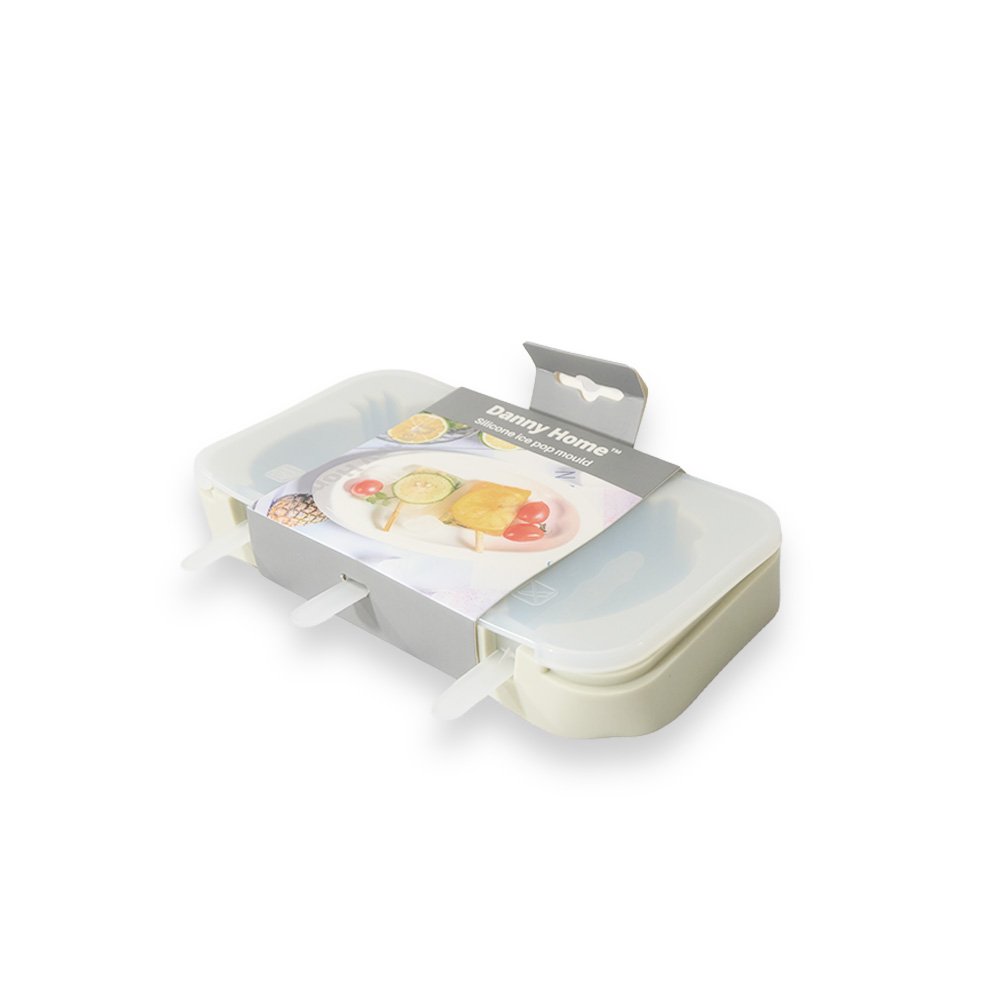 "Danny Home Stone White Ice Pop Mold 3 Compartments, 12 Pieces"