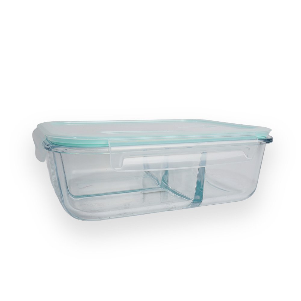 Three Compartment Glass Storage Box 16x21x7cm