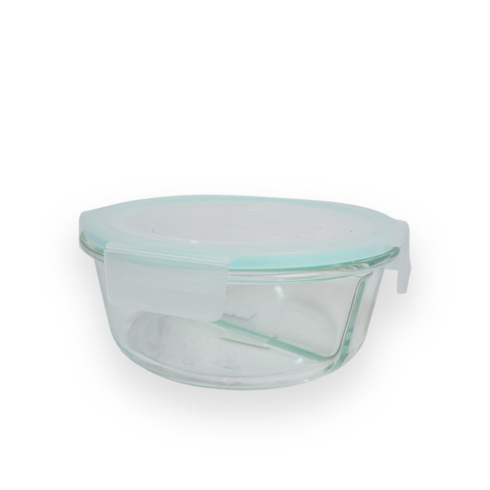 Two Compartment Round Glass Storage Bowl 17x7cm