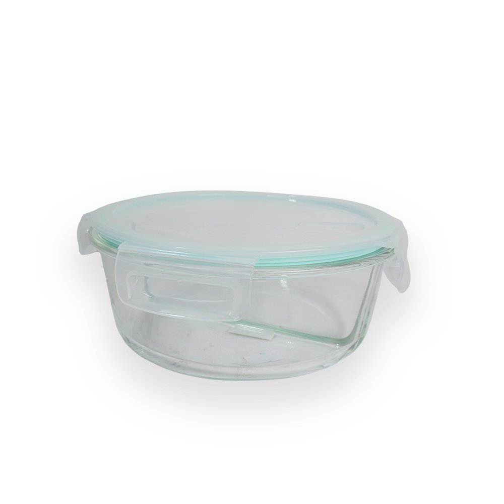 Two Compartment Round Glass Storage Bowl 19x7cm