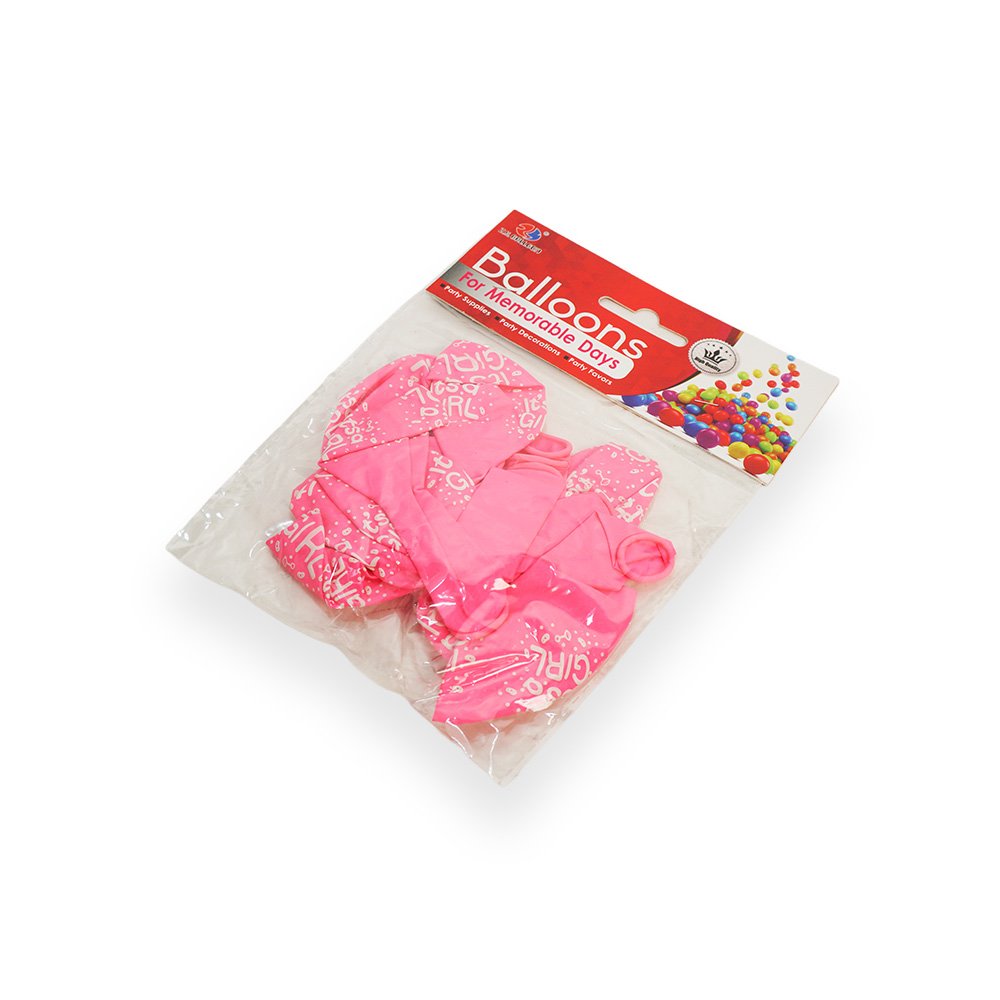 "Welcome Baby Girl Balloon Set 12 Inches, 10 Pieces"