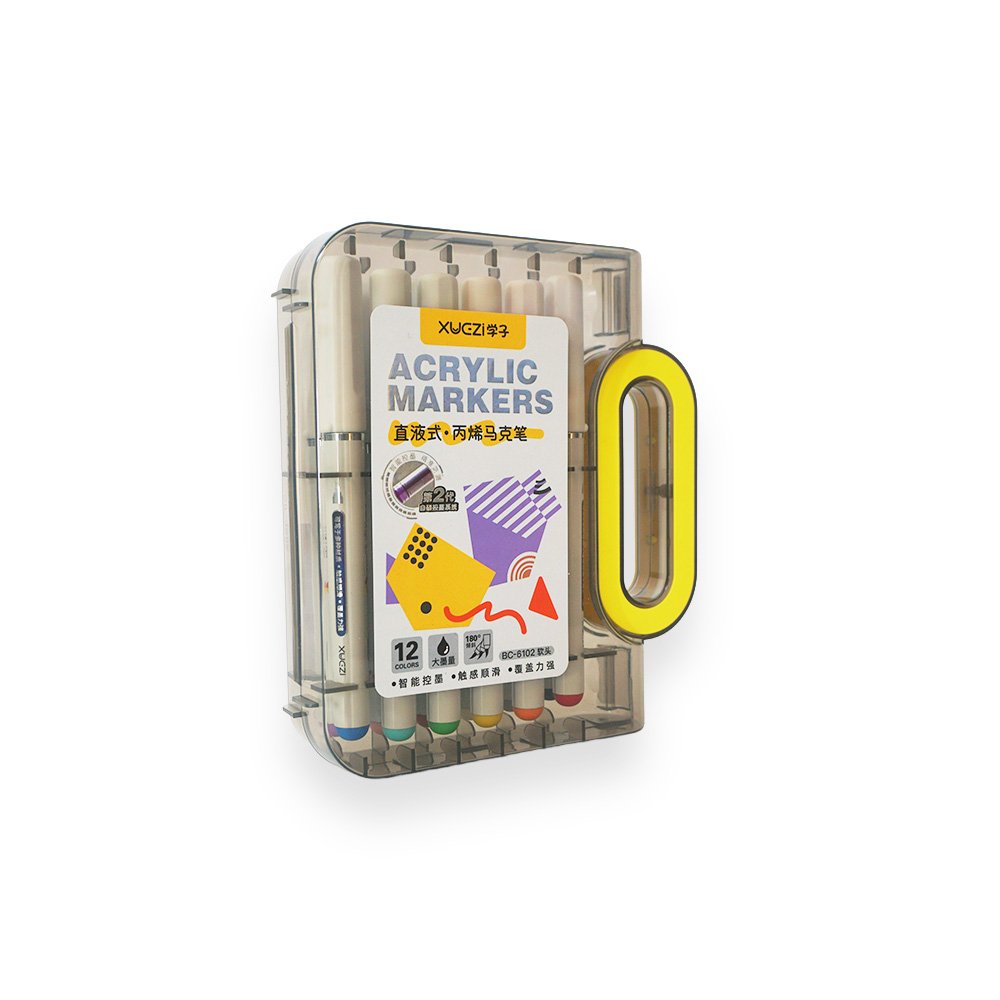 "Soft Tip Acrylic Marker Pack, 12 Pieces"