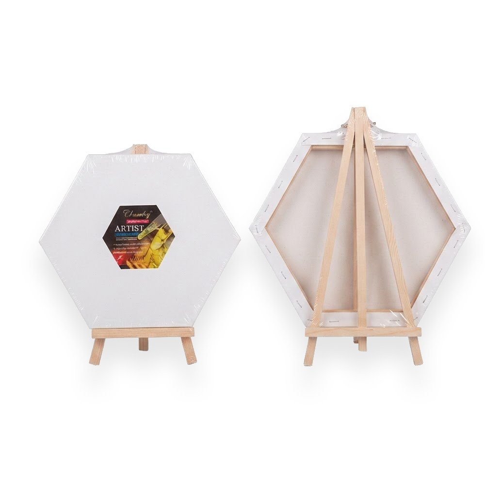 Chivalry Hexagon Artist Canvas and Easel Set 15cm