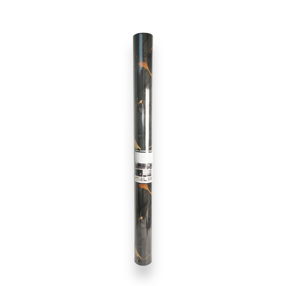PVC Marble Wallpaper 12mx3m Black and Gold