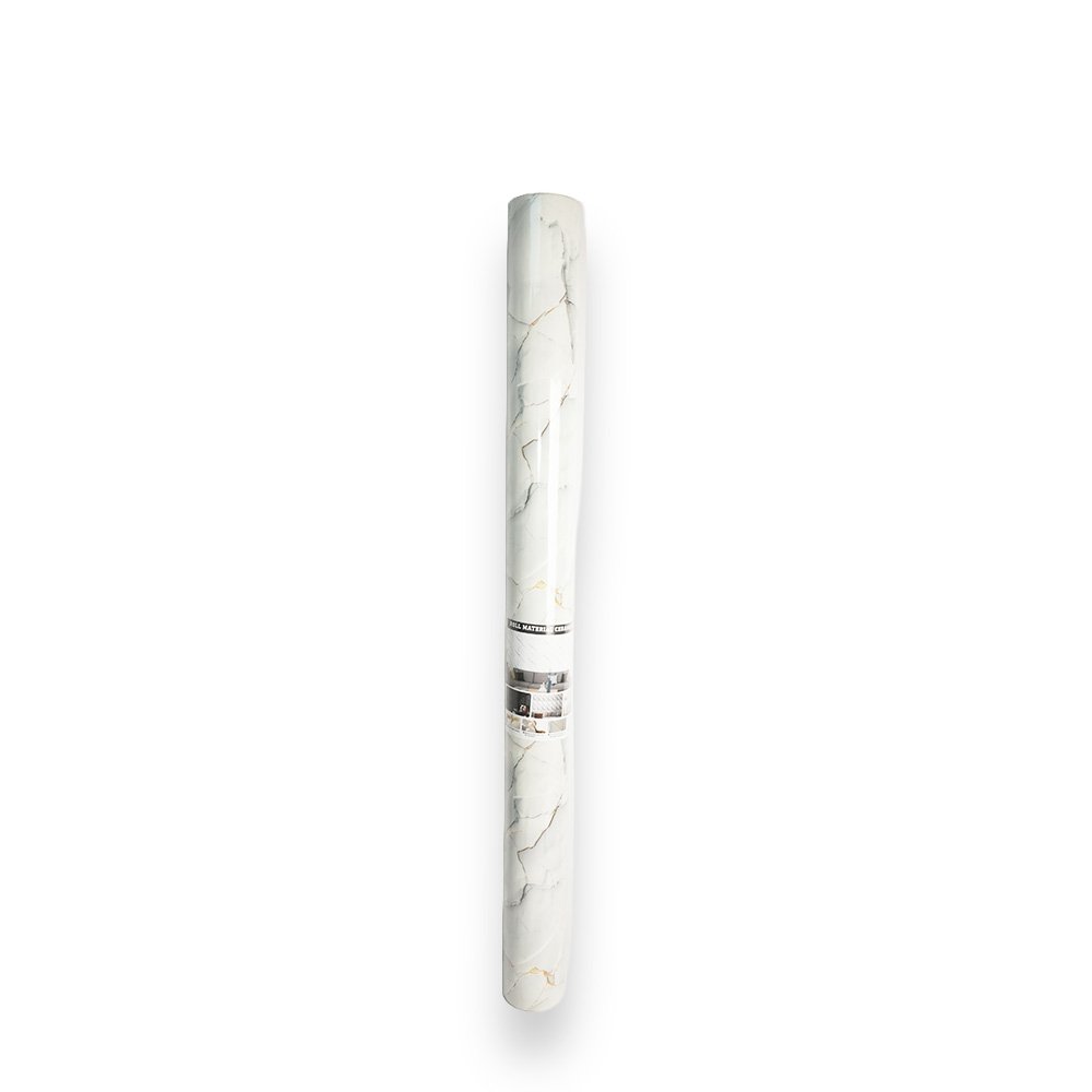 PVC Marble Wallpaper 12mx3m White