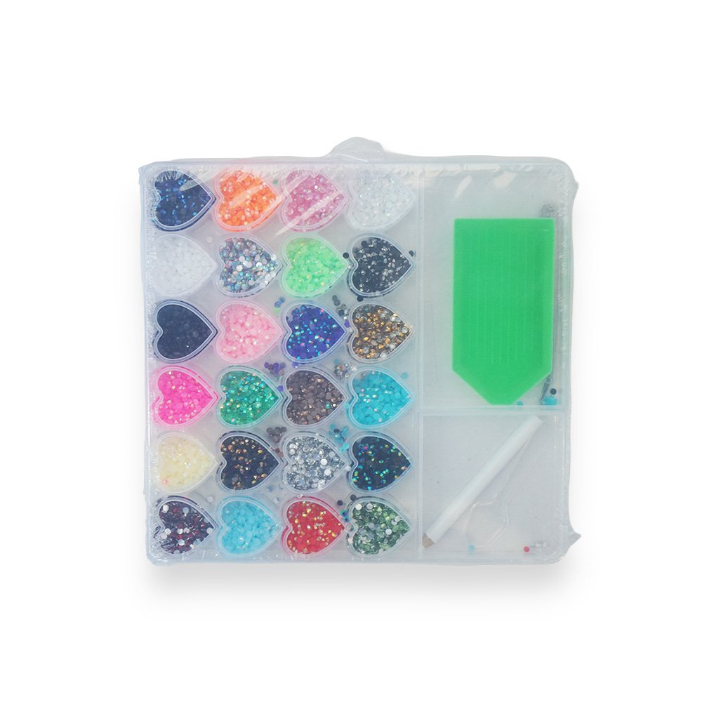 "Clear 16 Compartment Bead Box, 15 Colors"