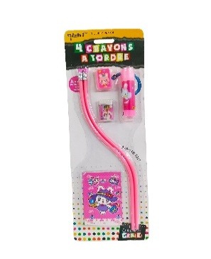 Pencil Set ( Pen Eraser  Sharpner  Mini Notebookmini Glue )