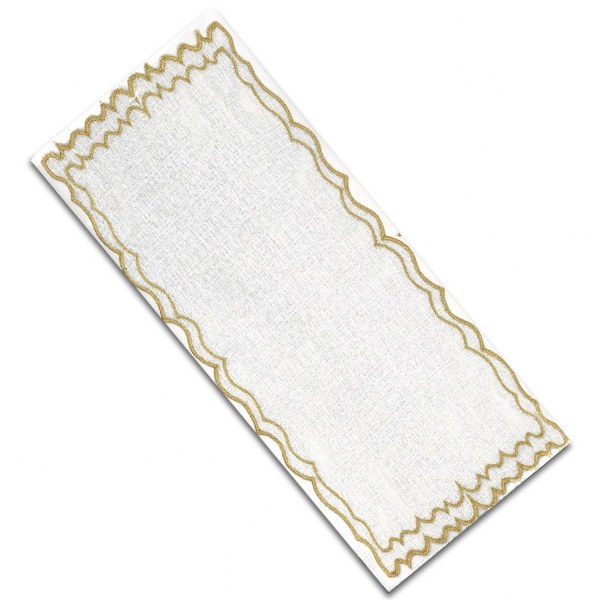 Embroidery Tray Cover- Gold and White
