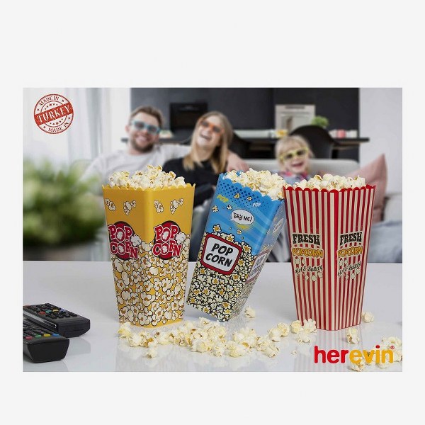 Popcorn Box-yellow 10*10*20cm