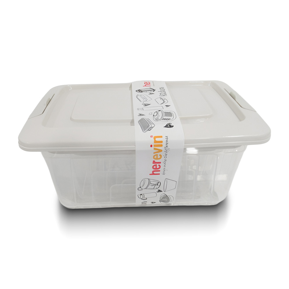 Herevin Home Storage Box with Locking Lid Set- 3 Pieces