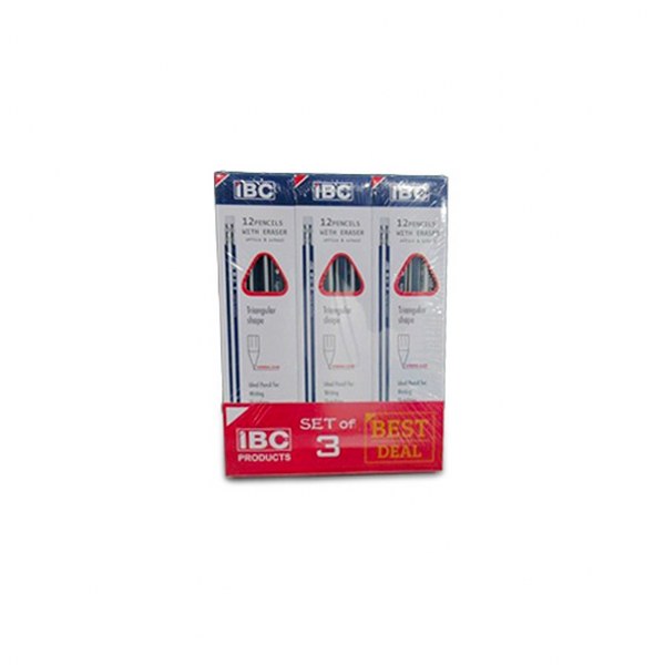 "IBC Pencils With Eraser Set- 12 Pieces, 3 Pack"