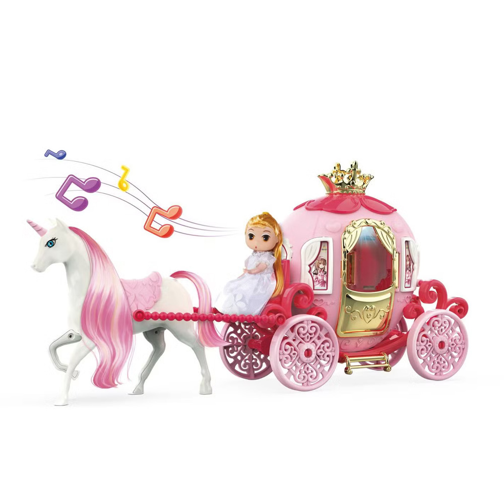 Angel Girl Fairytale Carriage & Unicorn Doll Playset