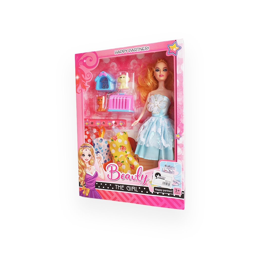 Happy Partner Girl Doll with Pet Playset