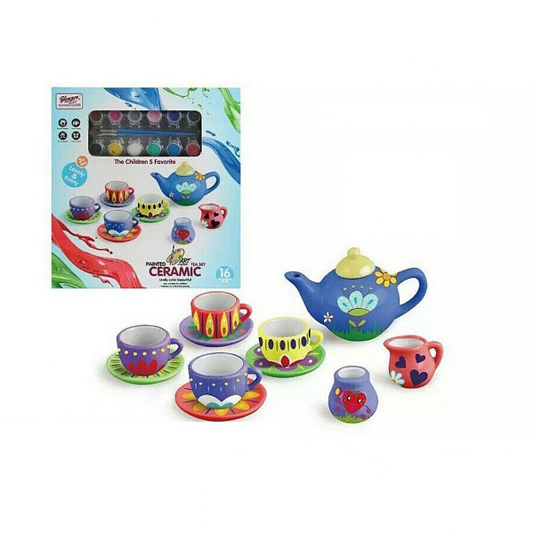 DIY Ceramic Painting Tea Set- 16 Pieces