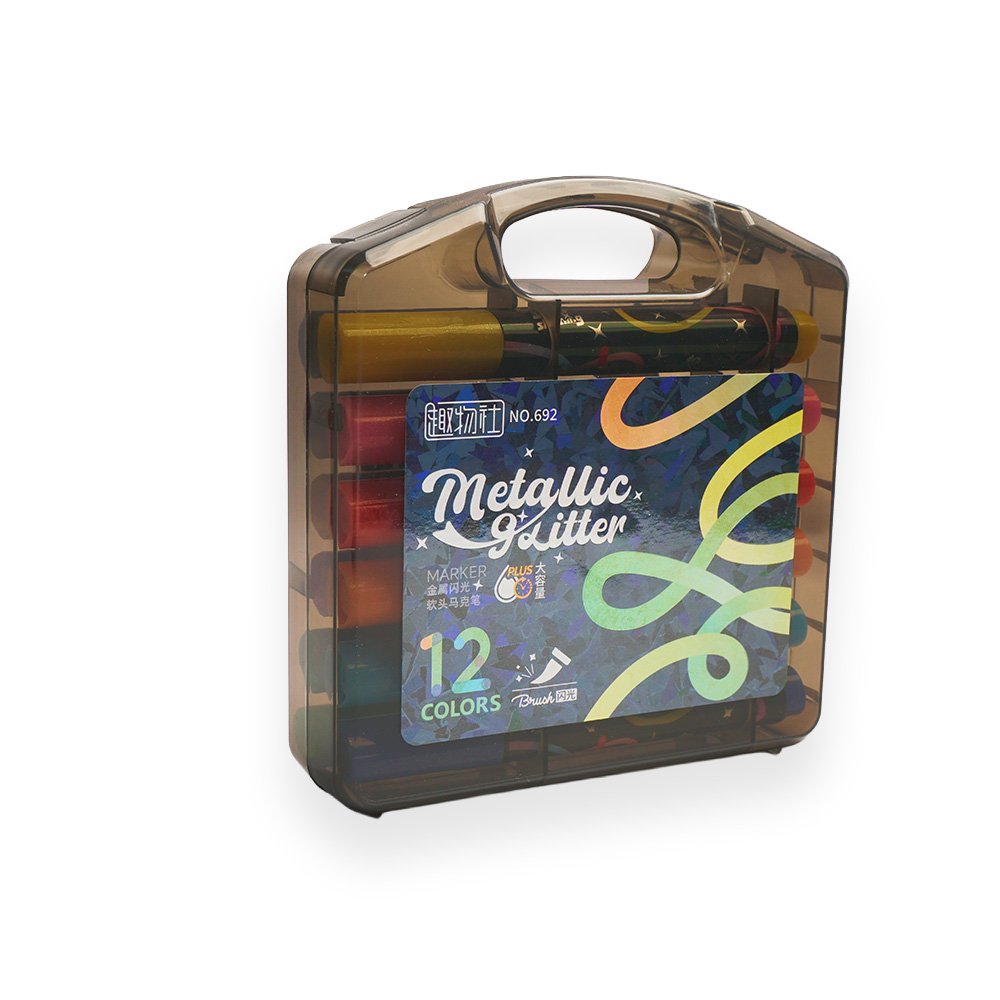 Metallic Glitter Gel Pen Set 12 Colors