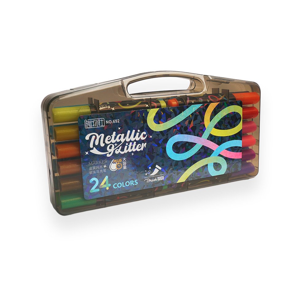 Metallic Glitter Gel Pen Set 24 Colors