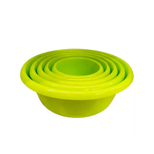 "Plastic Basin Set- Green, 5 Pieces"