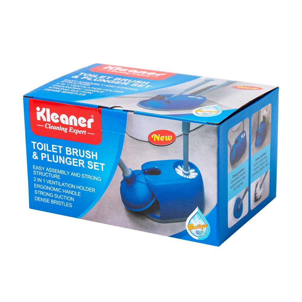 Kleaner Toilet Brush & Plunger Set
