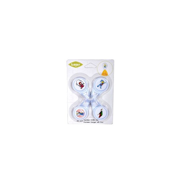 PLASTIC HOOK 4 PCS WHITE COLOR