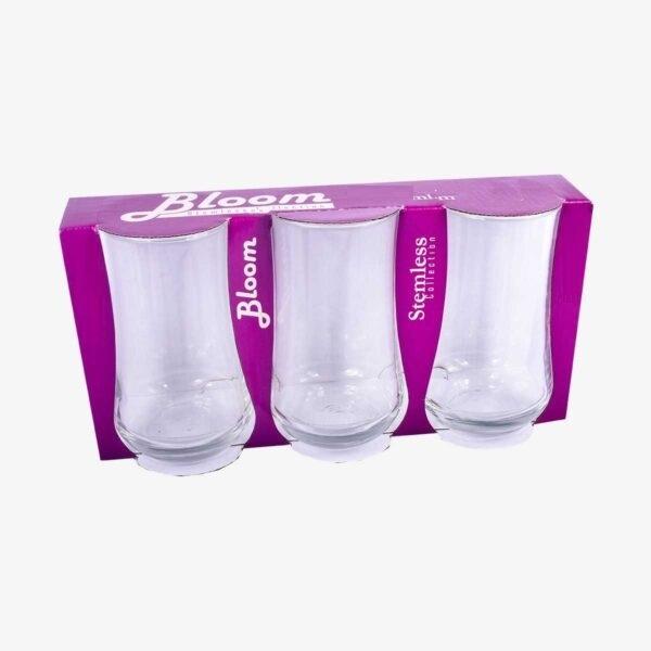 Glass tumbler set 6pcs 250ml decorated