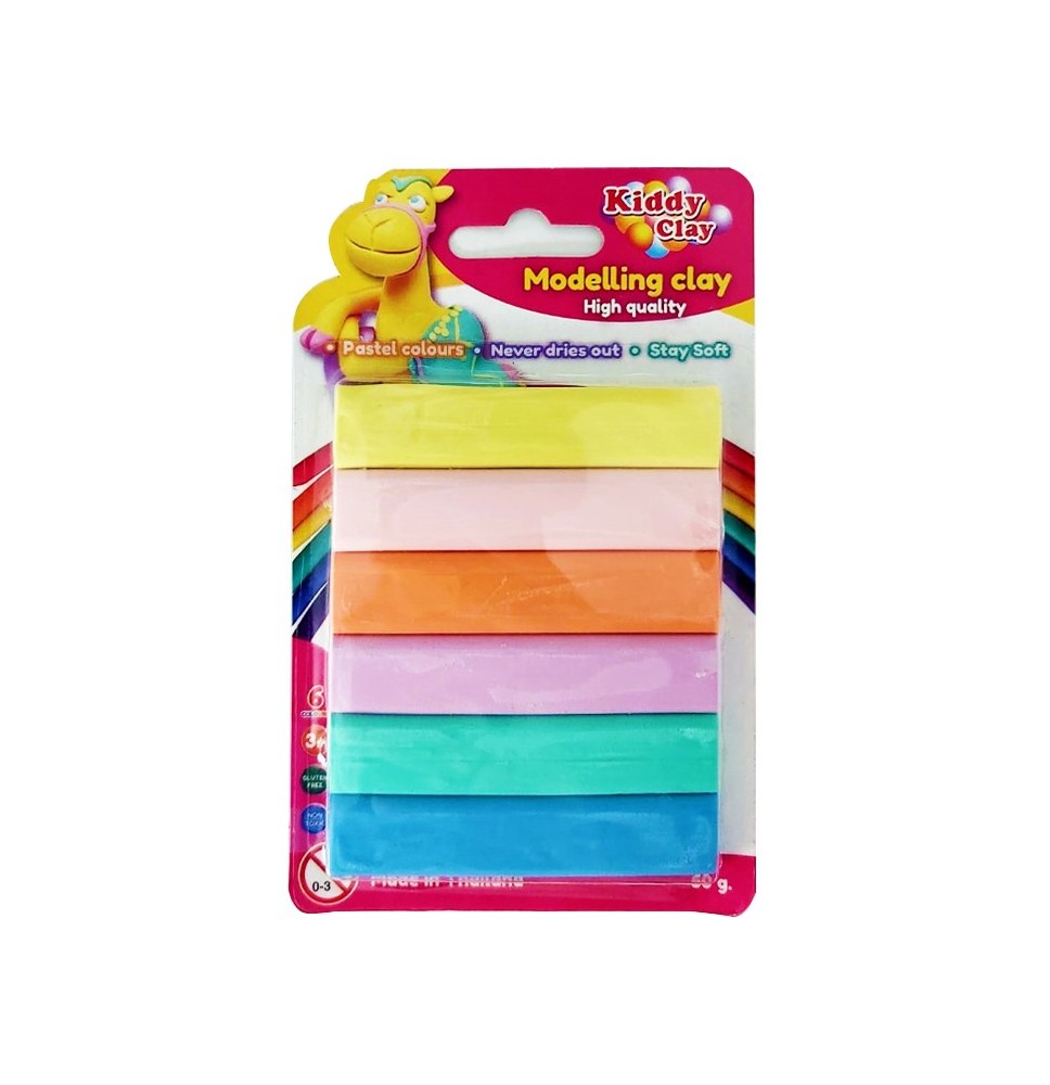 Kidday Clay Modelling Clay- 6 Pastel Colors