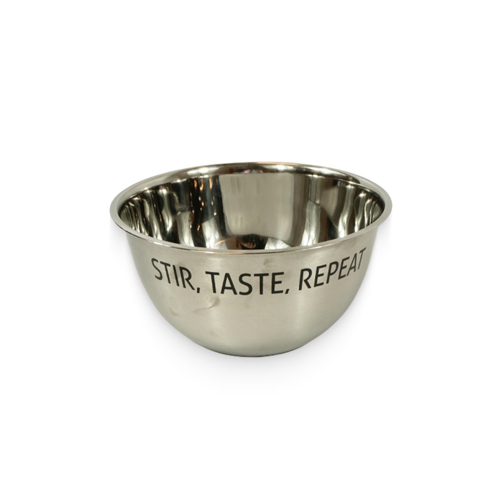 "Stainless Steel Mixing Bowl- ?Stir, Taste, Repeat? Deep Kitchen Bowl, 27cm"