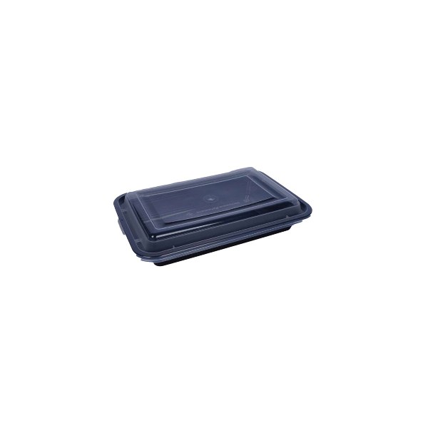 Black Microwave Rect. Cont. 166Oz. W/Lid - Re16 150 Sets