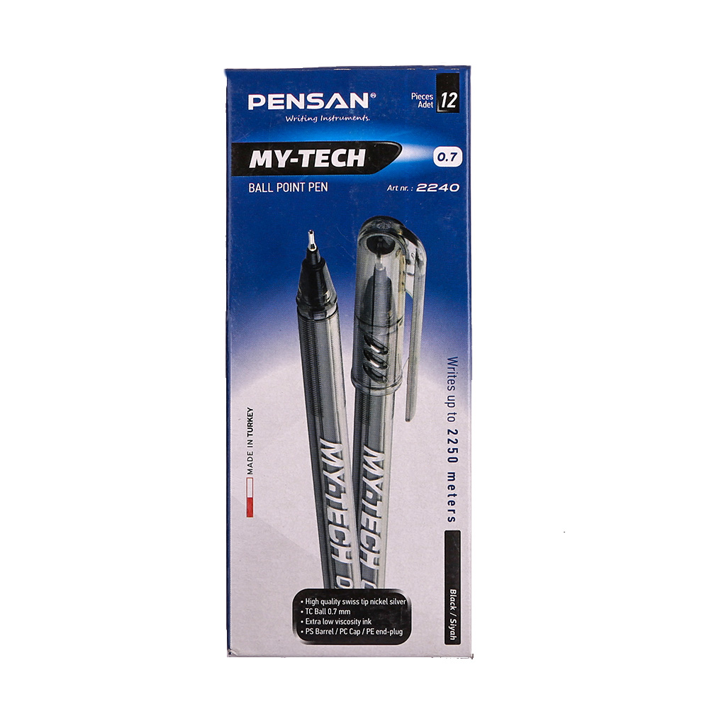 Pensan My Tech Ballpoint Pen  Blue 0.7Mm 12 Pieces