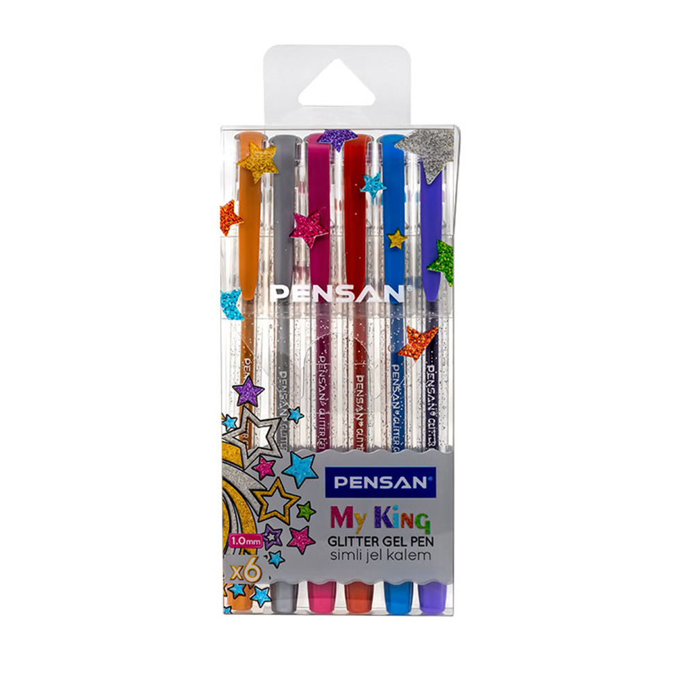 Pensan My King Glitter Gel Pen- 6 Pieces