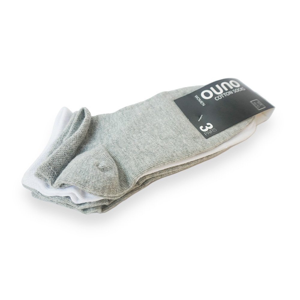 "Ouno Women Cotton Socks Set, Assorted, 3 Pairs"