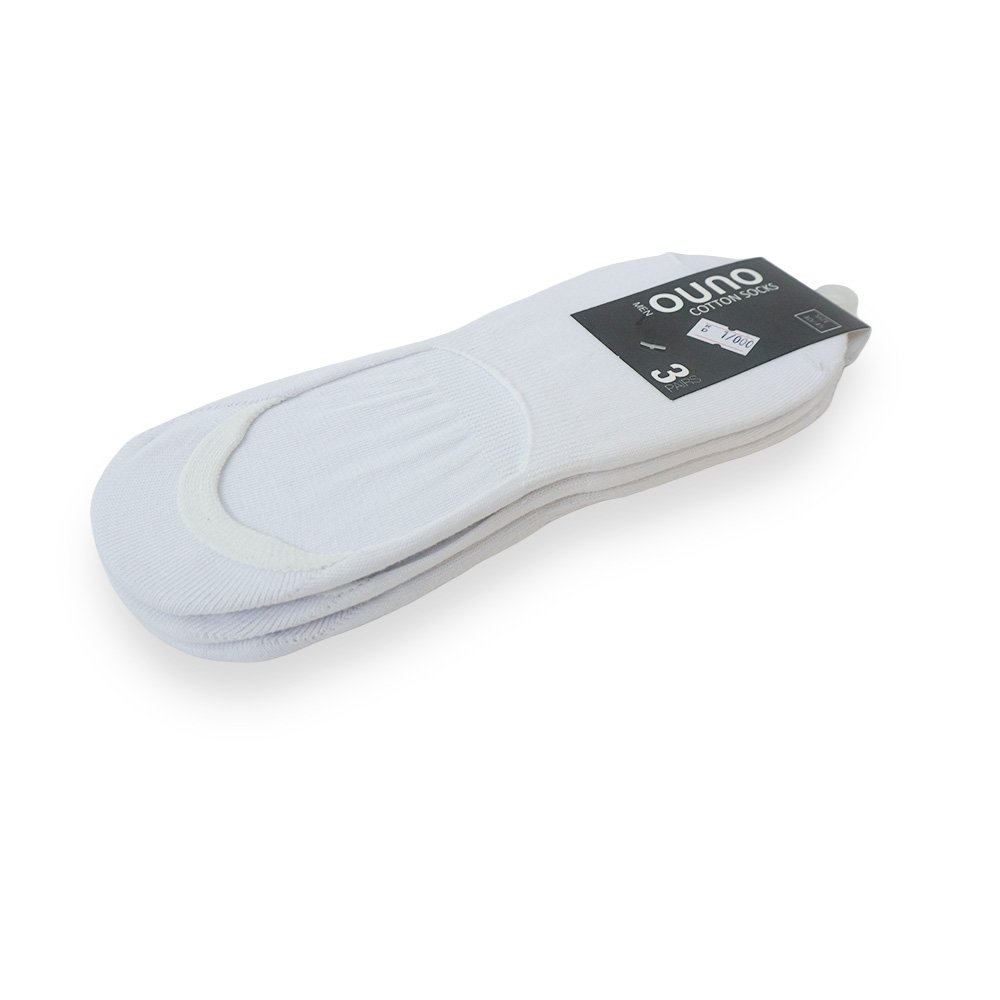 "Ouno Cotton Socks Set, White, 3 Pairs"