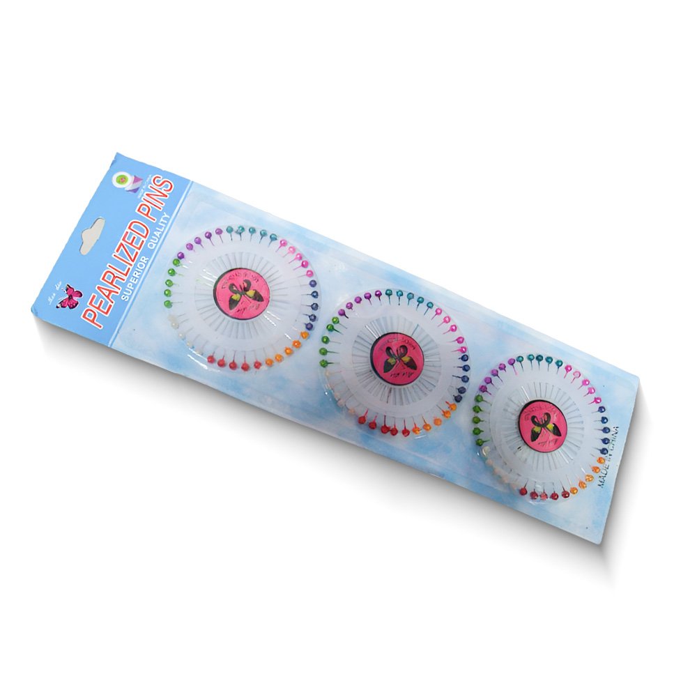 Pearlized Pins- White, 3 Sets
