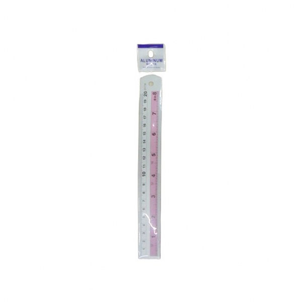 Aluminium Ruler- Silver and Blue 20cm
