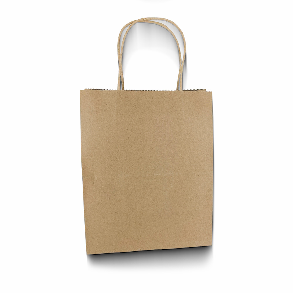 "Paper Gift Bag- Brown, 14x26x22cm"