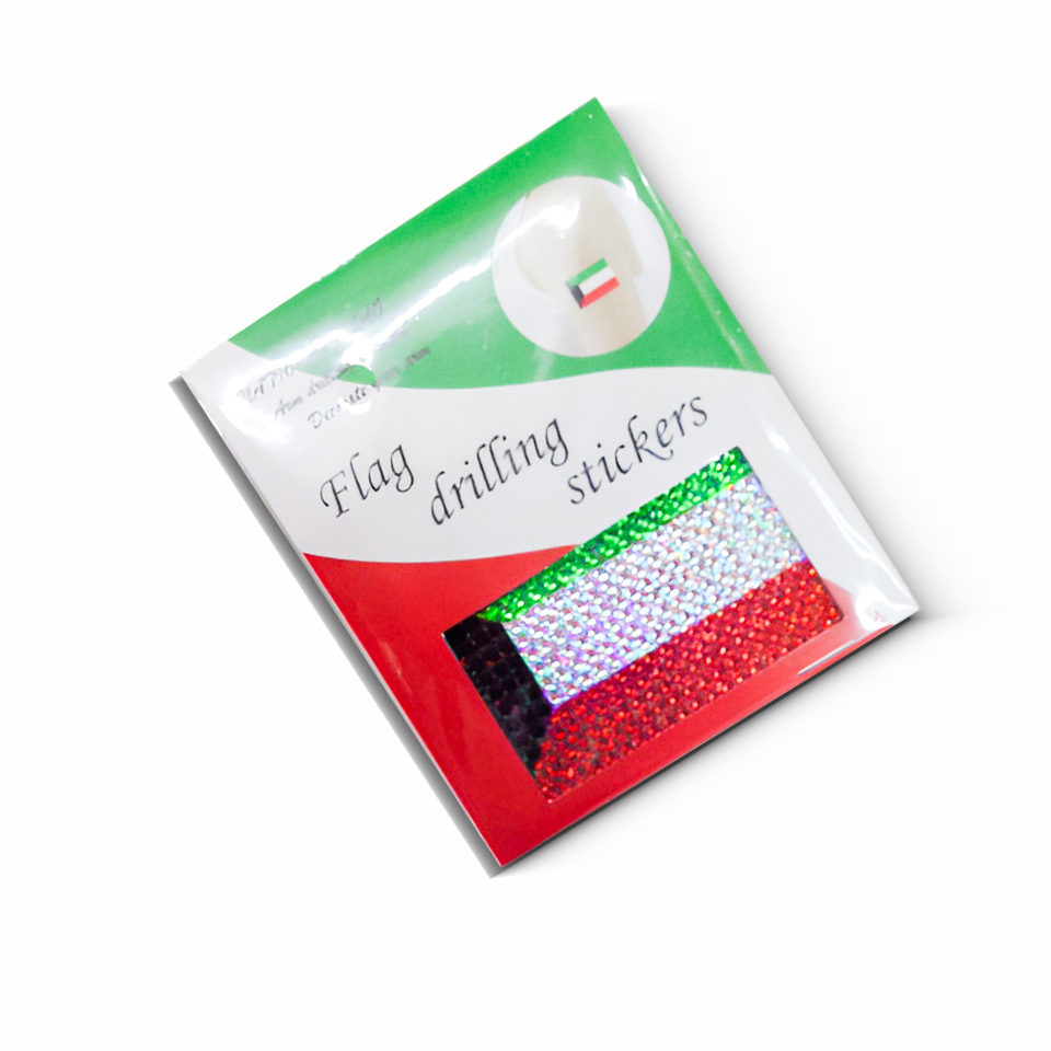 Kuwait Flag Crystal Gem Stickers