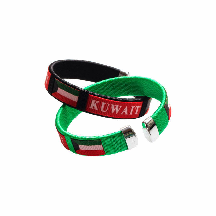 Kuwait Flag Silicone Rubber Wristbands
